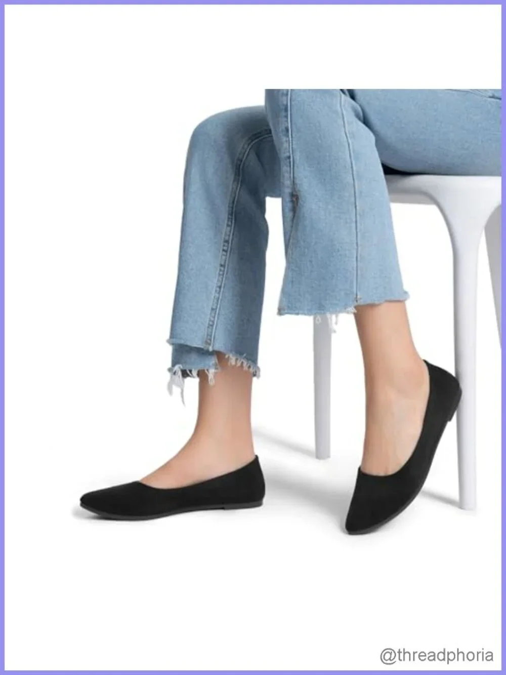 Pointed Toe Ballet Flats Comfy Faux Suede Slip On Work Casual Shoes